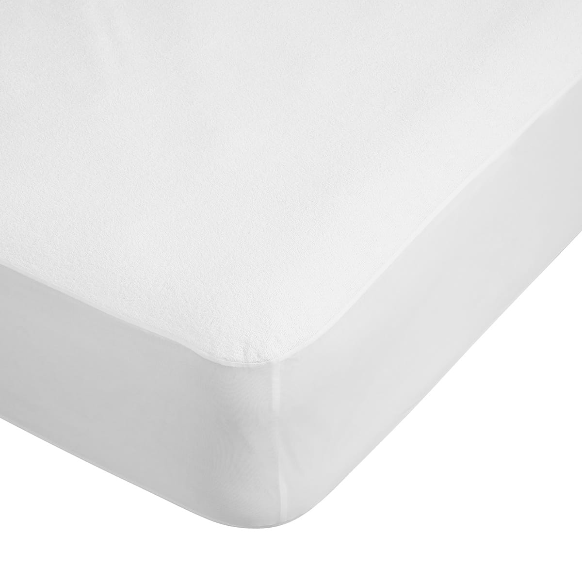 Waterproof Fitted Mattress Protector - Double Bed, White