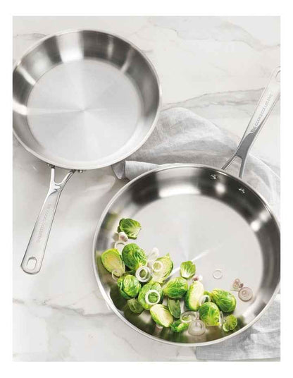 Stainless Steel Twin Pack  24cm & 28cm Frypan