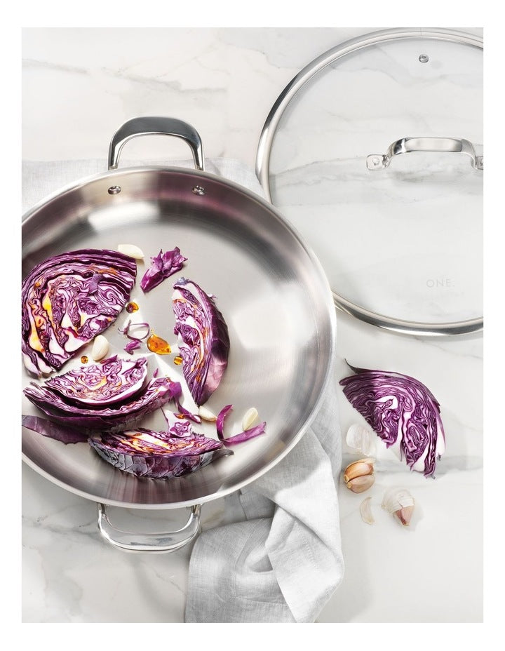 Stainless Steel Sautepan with Lid & 2 Side Handles 32cm/4.7L