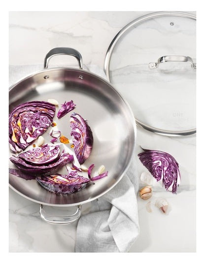Stainless Steel Sautepan with Lid & 2 Side Handles 32cm/4.7L