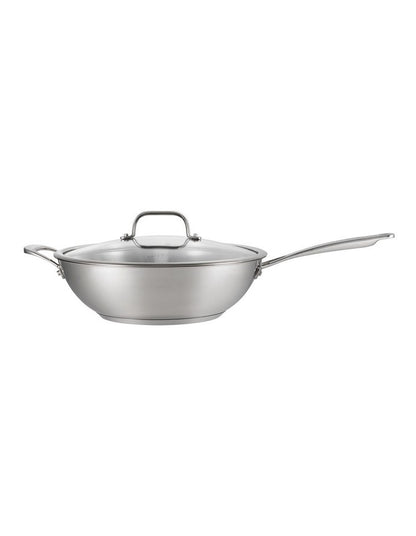 Stainless Steel Wok with Lid & Helper Handle 30cm