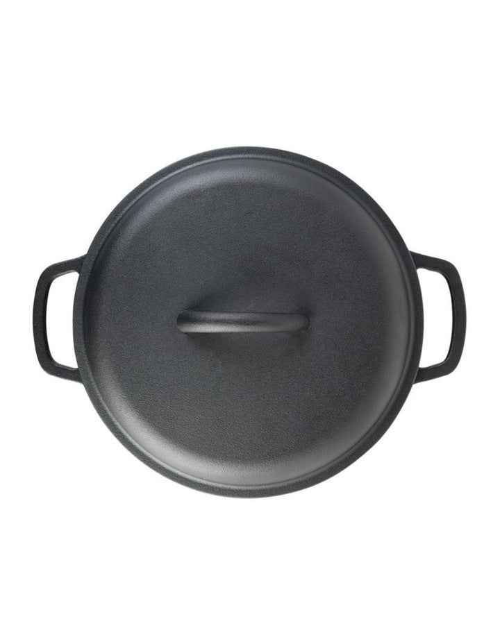 Pre Seasoned 25cm Casserole with Lid Black