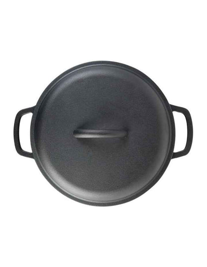 Pre Seasoned 25cm Casserole with Lid Black
