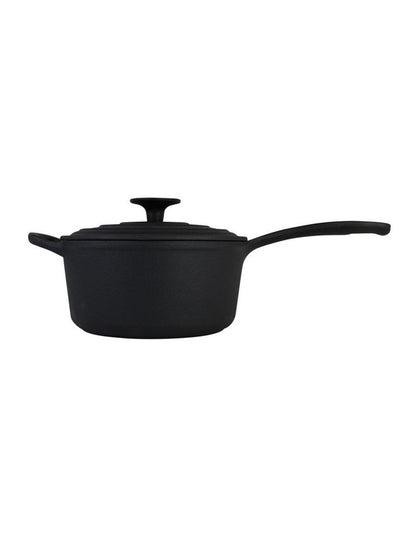 Pre Seasoned 18cm Saucepan with Lid Black