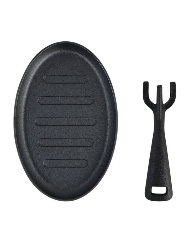 Pre Seasoned SizzlPlate w/Wood Black