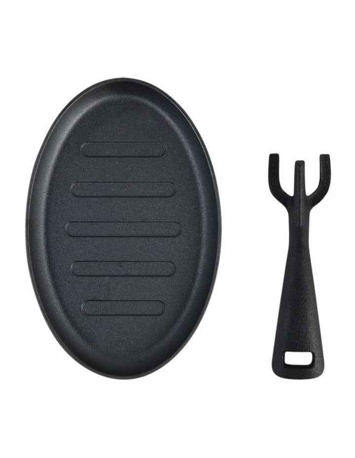 Pre Seasoned SizzlPlate w/Wood Black