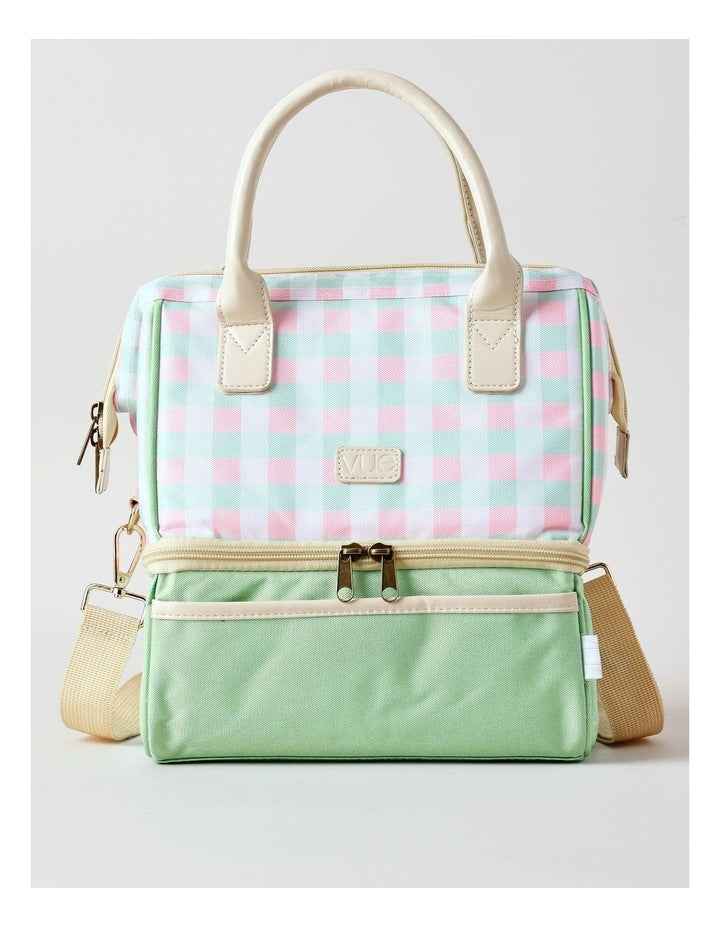 Double Layer Lunch Bag in Pink Gingham