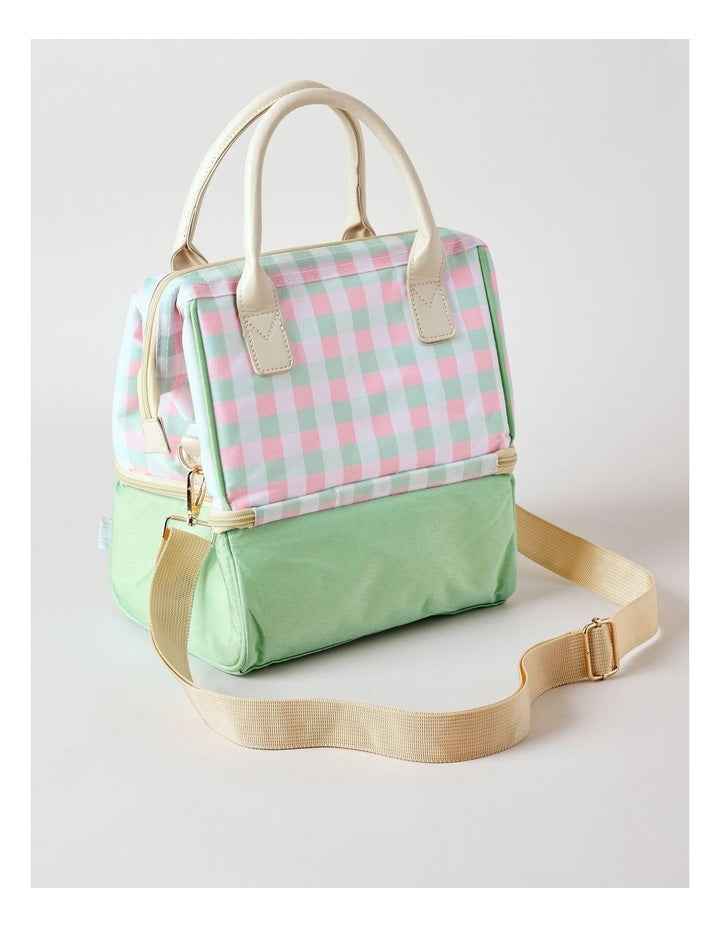 Double Layer Lunch Bag in Pink Gingham