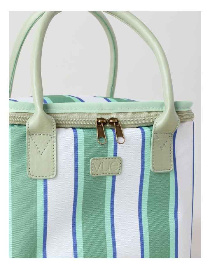 Square Lunch Bag in Green Stripe