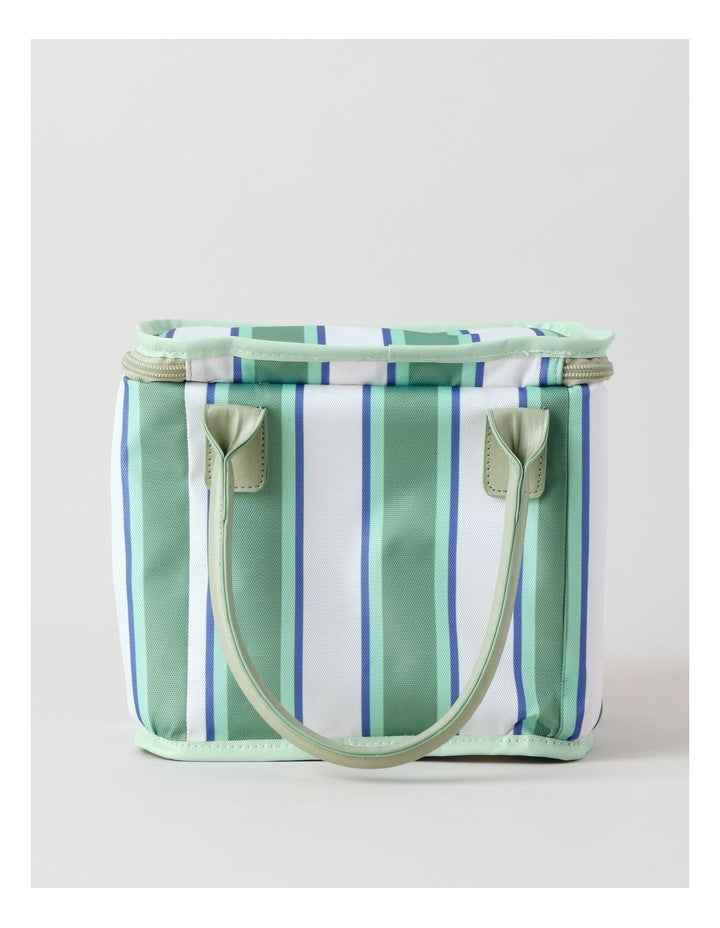Square Lunch Bag in Green Stripe