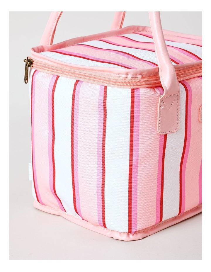 Square Lunch Bag in Pink Stripe