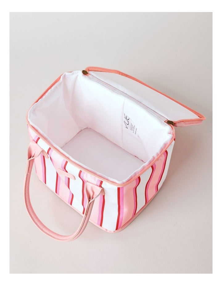 Square Lunch Bag in Pink Stripe