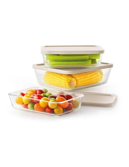 Rectangular Glass Food Storage Set of 3