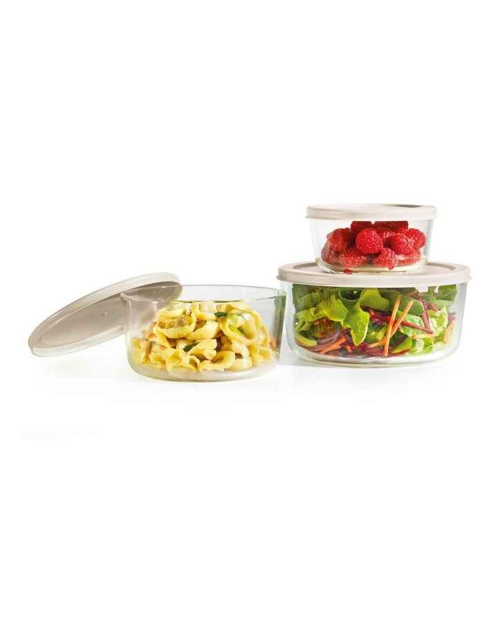 Round Glass Food Storage Containers Set of 3