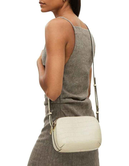Dukes Place Faux Croc Medium Crossbody Bag in Snow