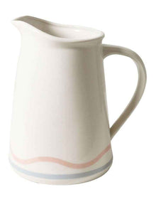 Summer Water Jug  1.4L Vintage White With Pink