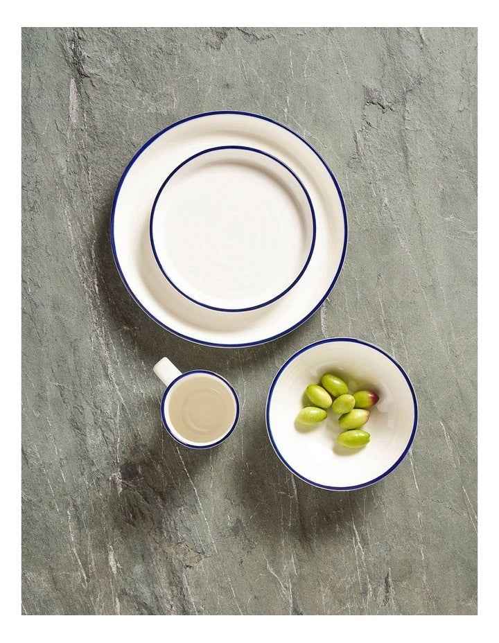 Hampton Dinner Set 12 Pieces in White/Blue