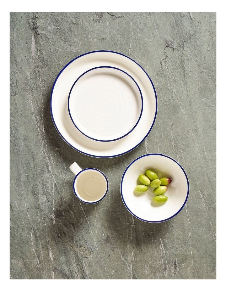 Hampton Set 4 Mugs in White/Blue