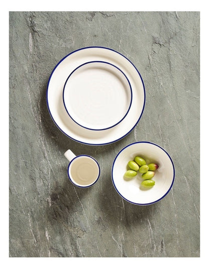 Hampton Set 4 Mugs in White/Blue