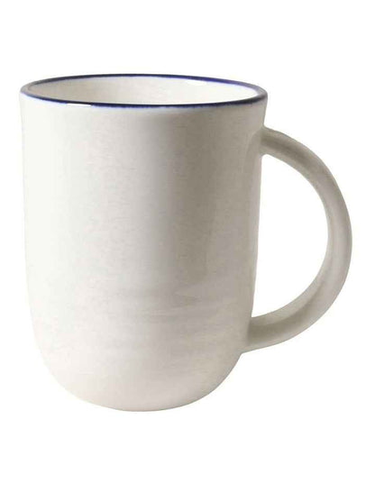Hampton Set 4 Mugs in White/Blue