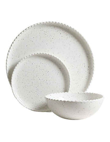 Annie 12 Piece Dinner Set in Speckled White
