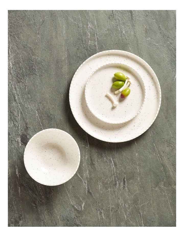 Annie 12 Piece Dinner Set in Speckled White