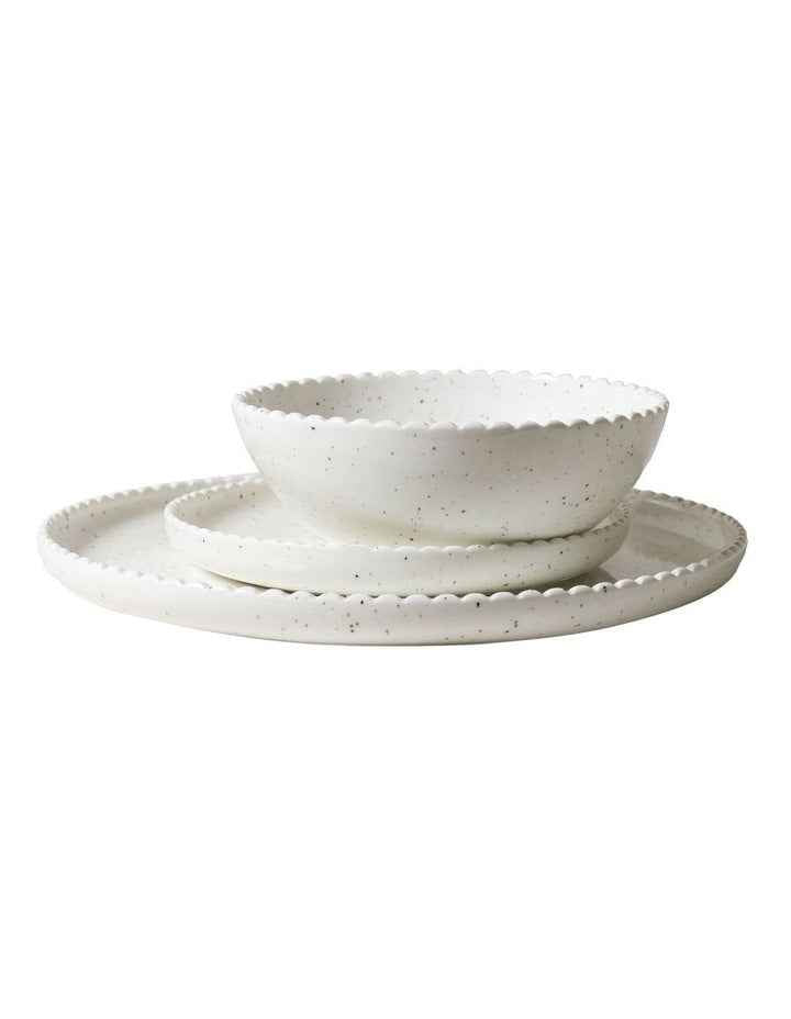 Annie 12 Piece Dinner Set in Speckled White