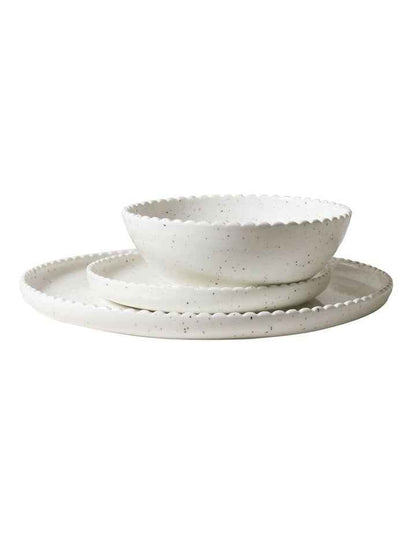 Annie 12 Piece Dinner Set in Speckled White