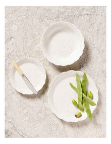 Petal 12 Piece Dinner Set in Speckled White