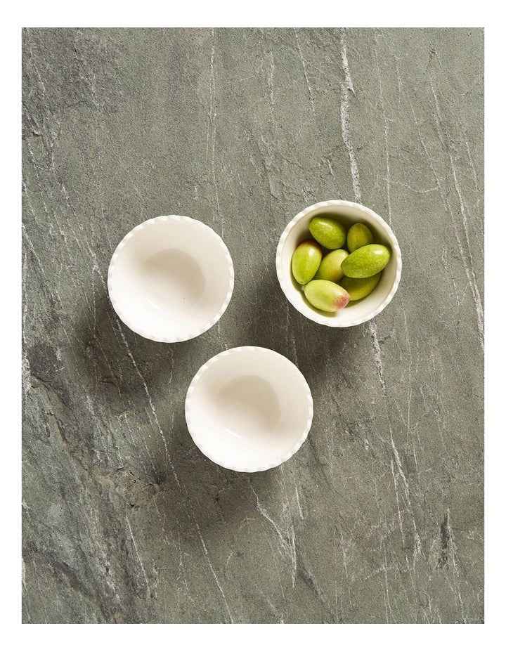 Annie Collection Condiment Bowls Set Of 3 in White