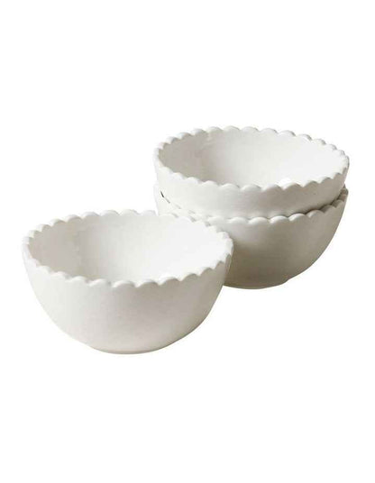 Annie Collection Condiment Bowls Set Of 3 in White