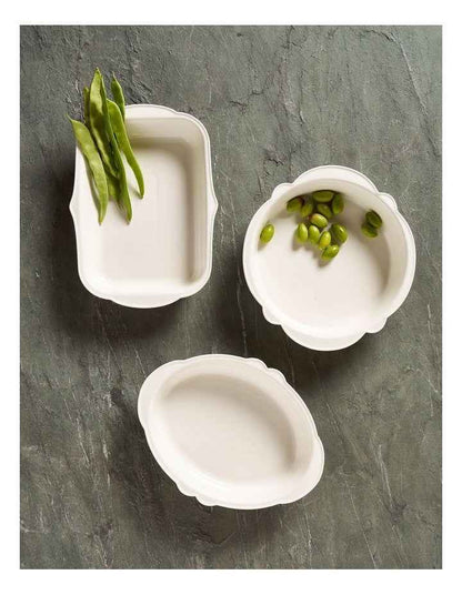 Frame Round Baking Tray 32 x 30 x 7cm in White