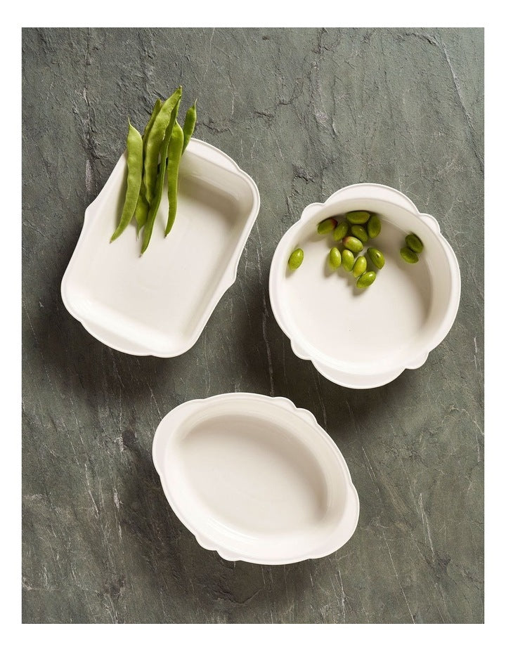 Frame Rectangle Baking Tray 35 x 25.5 x 6.5cm in White