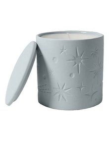 Celestial Debossed Candle With Lid in Ice Blue