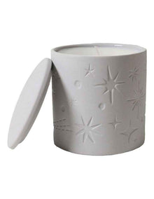 Celestial Debossed Candle With Lid in Grey