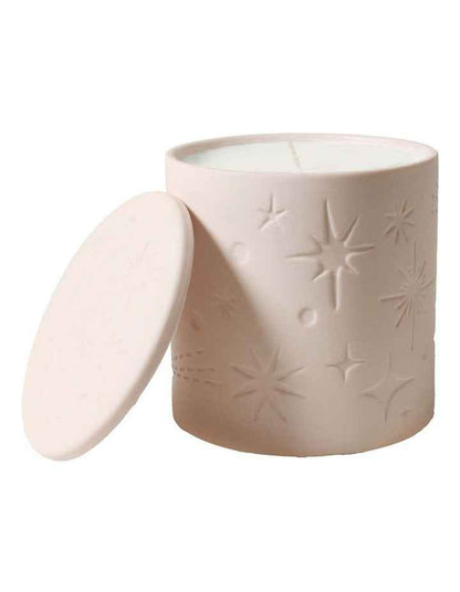 Celestial Debossed Candle With Lid in Pink