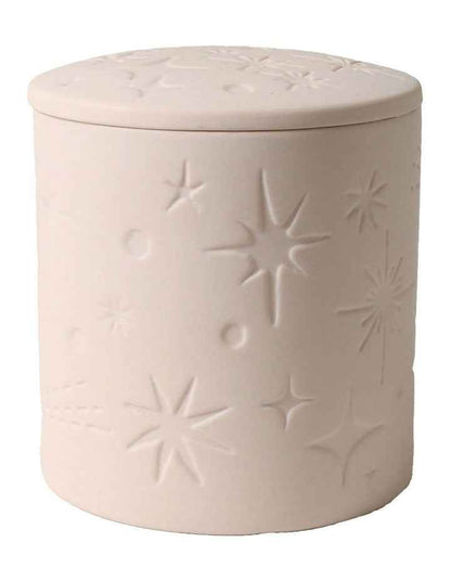 Celestial Debossed Candle With Lid in Pink