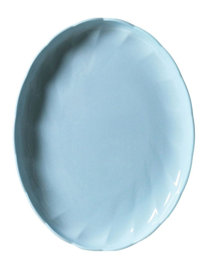 French Bazaar Oval Platter 38.5 x 30 x 4cm in Ice Blue