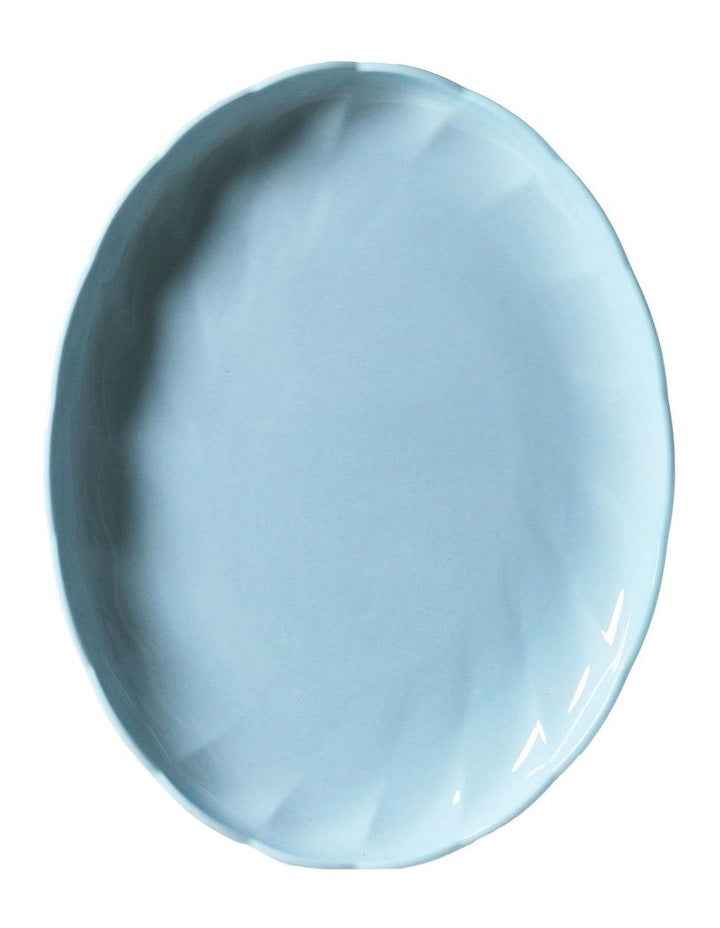 French Bazaar Oval Platter 38.5 x 30 x 4cm in Ice Blue