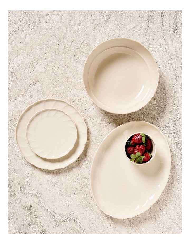 French Bazaar Oval Platter 38.5 x 30 x 4cm in White