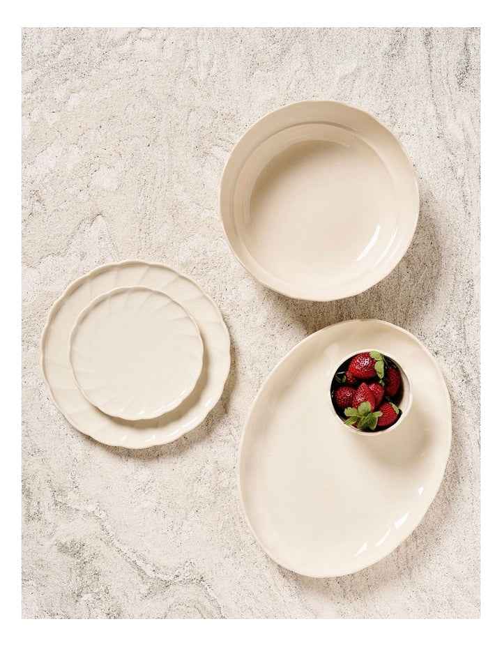 French Bazaar Salad Bowl 28 x 8.5cm in White