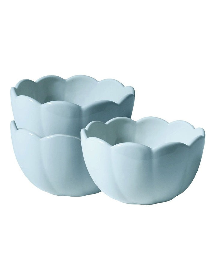 French Bazaar Condiment Bowls Set Of 3 in Ice Blue