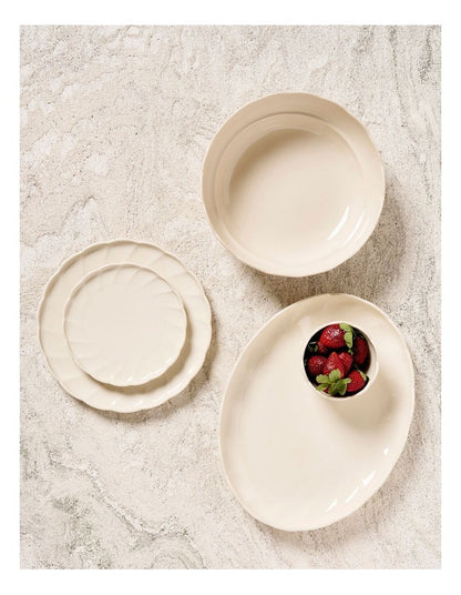 French Bazaar Dinner Plate in White