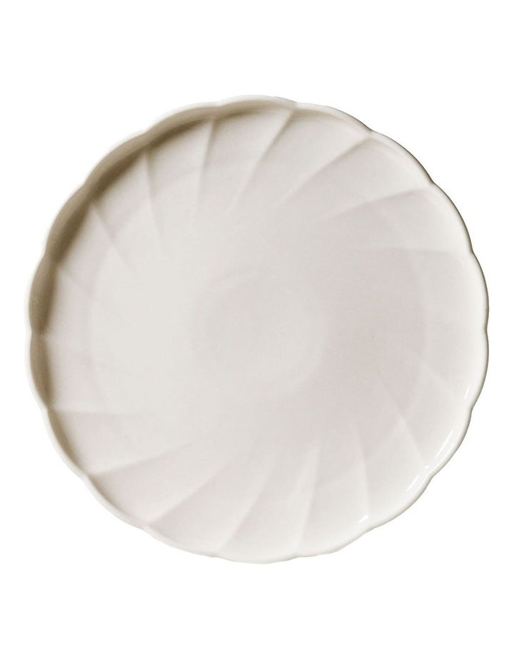 French Bazaar Dinner Plate in White