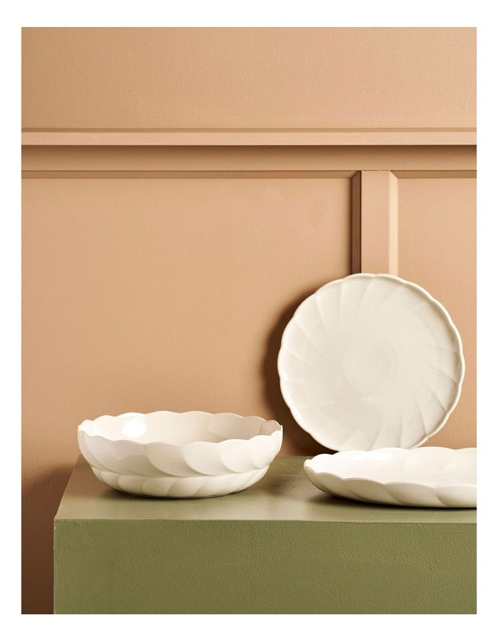 French Bazaar Dinner Plate in White
