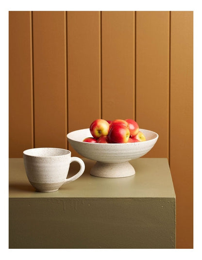 Natural Home Fruit Bowl in White Speckled