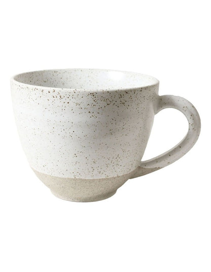 Natural Home Oversized Coffee Mug in White Speckled