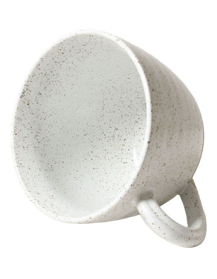 Natural Home Oversized Coffee Mug in White Speckled