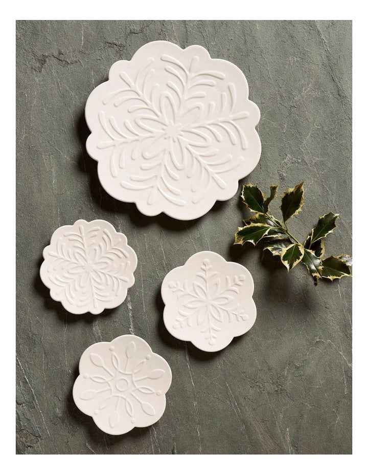 Christmas Snowflake Stellar Plate 15cm in White