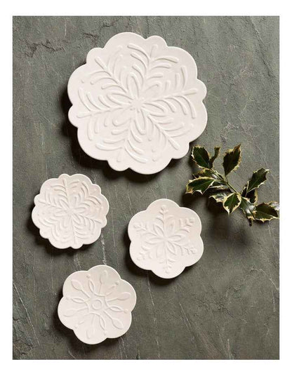 Christmas Snowflake Stellar Plate 15cm in White
